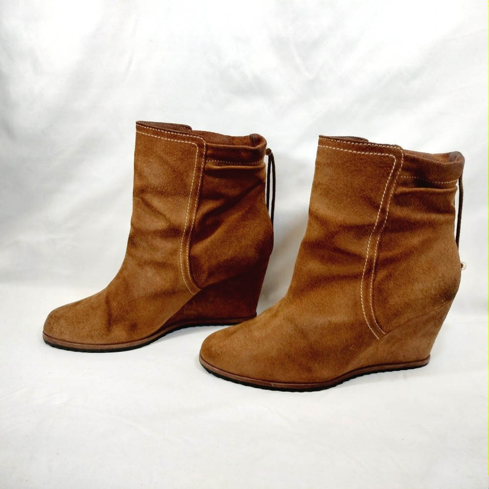 Dr. Scholls Brown Wedge Boots; Suede Ankle Booties Ireland Slouchy